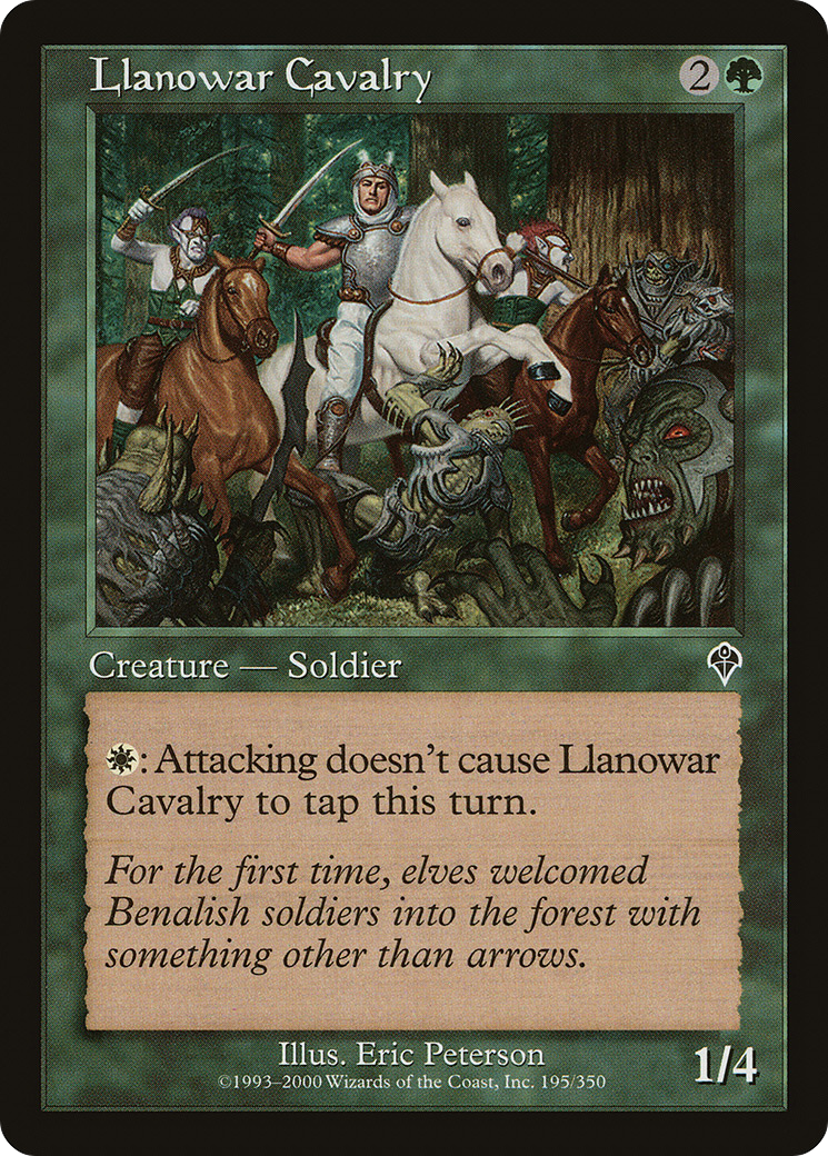 Llanowar Cavalry (195) Foil - Invasion