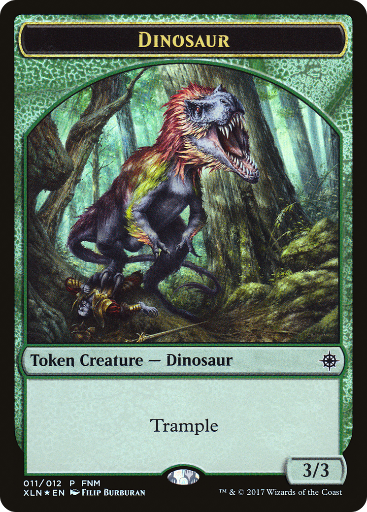 Dinosaur // Treasure Double-Sided Token [Friday Night Magic 2017] | Silver Goblin