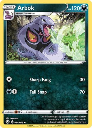 Arbok (034/073) [Sword & Shield: Champion's Path] Reverse Holofoil