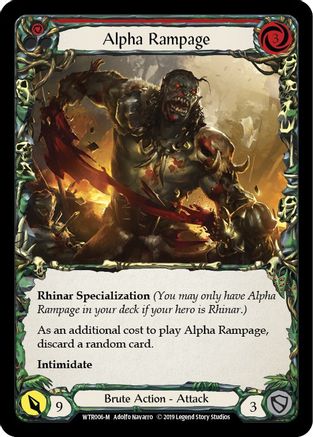 Alpha Rampage (WTR006) - Welcome to Rathe 1st Edition Rainbow Foil | Silver Goblin