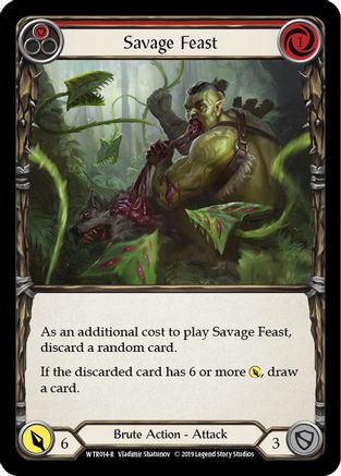 Savage Feast (Red) (WTR014) 1st Edition Rainbow Foil - Welcome to Rathe