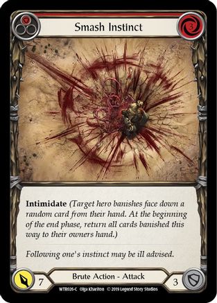 Smash Instinct (Red) (WTR026) 1st Edition Rainbow Foil - Welcome to Rathe