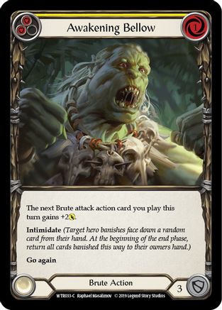 Awakening Bellow (Yellow) (WTR033) 1st Edition Rainbow Foil - Welcome to Rathe