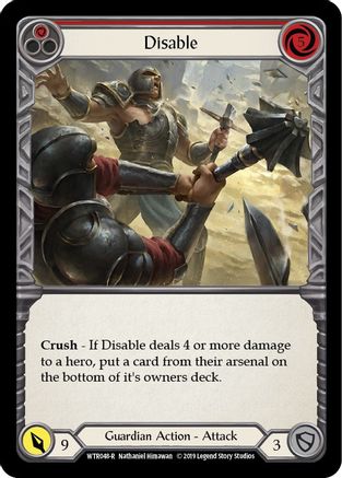 Disable (Red) (WTR048) 1st Edition Rainbow Foil - Welcome to Rathe