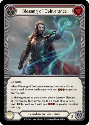 Blessing of Deliverance (Red) (WTR054) 1st Edition Rainbow Foil - Welcome to Rathe