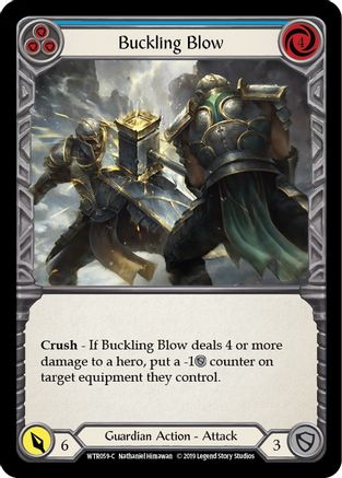 Buckling Blow (Blue) (WTR059) 1st Edition Rainbow Foil - Welcome to Rathe