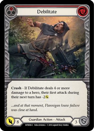 Debilitate (Red) (WTR066) 1st Edition Rainbow Foil - Welcome to Rathe