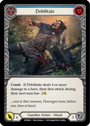 Debilitate (Blue) (WTR068) 1st Edition Rainbow Foil - Welcome to Rathe
