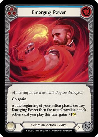 Emerging Power (Blue) (WTR071) 1st Edition Rainbow Foil - Welcome to Rathe