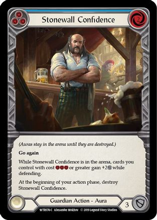 Stonewall Confidence (Blue) (WTR074) 1st Edition Rainbow Foil - Welcome to Rathe
