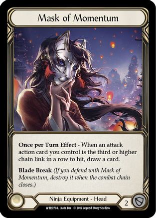 Mask of Momentum (WTR079) 1st Edition Cold Foil - Welcome to Rathe