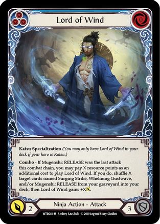 Lord of Wind (WTR081) 1st Edition Rainbow Foil - Welcome to Rathe