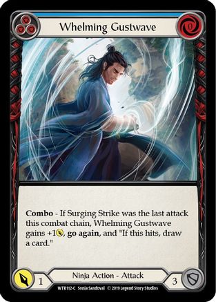 Whelming Gustwave (Blue) (WTR112) 1st Edition Rainbow Foil - Welcome to Rathe
