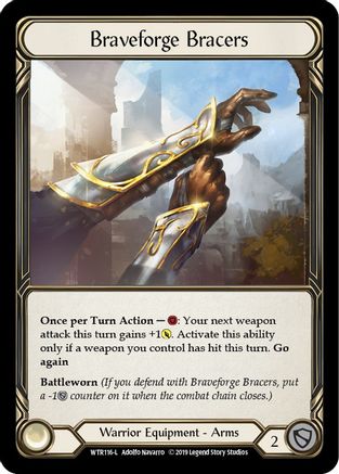 Braveforge Bracers (WTR116) 1st Edition Cold Foil - Welcome to Rathe