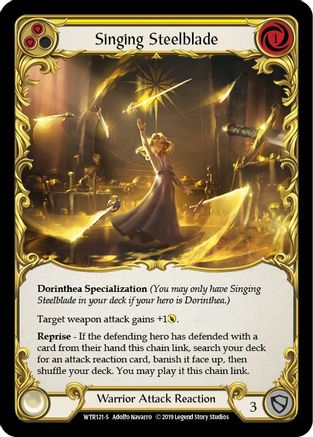 Singing Steelblade (WTR121) 1st Edition Rainbow Foil - Welcome to Rathe