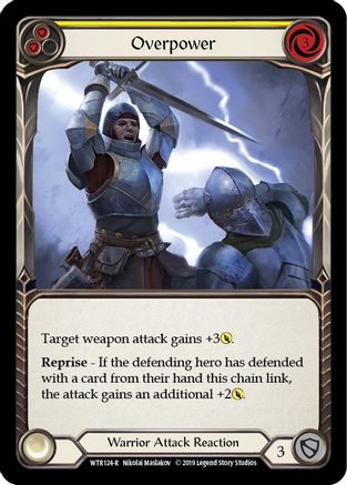 Overpower (Yellow) (WTR124) 1st Edition Rainbow Foil - Welcome to Rathe