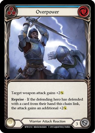 Overpower (Blue) (WTR125) - Welcome to Rathe Unlimited Edition Rainbow Foil | Silver Goblin