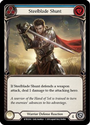 Steelblade Shunt (Blue) (WTR128) (1st Edition) Rainbow Foil - Welcome to Rathe