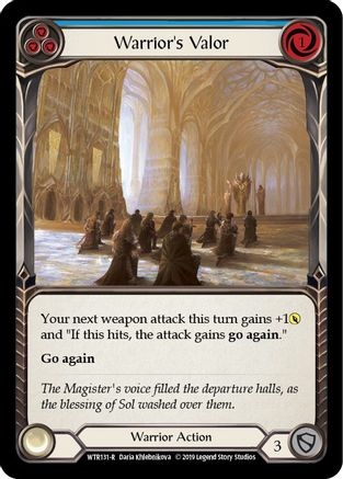 Warrior's Valor (Blue) (WTR131) (1st Edition) - Welcome to Rathe