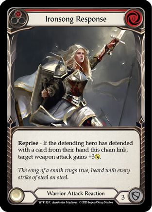Ironsong Response (Red) (WTR132) 1st Edition Rainbow Foil - Welcome to Rathe