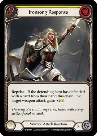 Ironsong Response (Yellow) (WTR133) 1st Edition Rainbow Foil - Welcome to Rathe