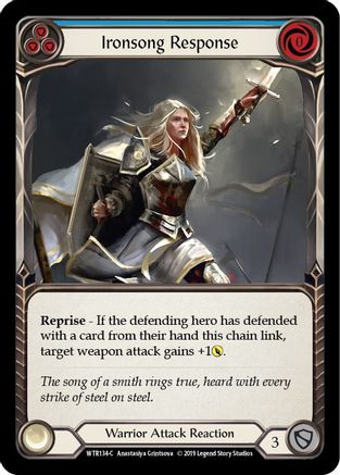 Ironsong Response (Blue) (WTR134) 1st Edition Rainbow Foil - Welcome to Rathe