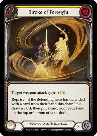Stroke of Foresight (Yellow) (WTR139) 1st Edition Rainbow Foil - Welcome to Rathe
