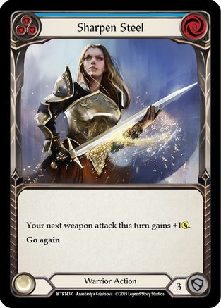Sharpen Steel (Blue) (WTR143) Unlimited Edition Rainbow Foil - Welcome to Rathe