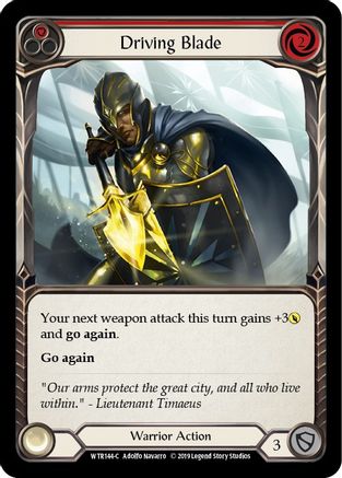 Driving Blade (Red) (WTR144) 1st Edition Rainbow Foil - Welcome to Rathe