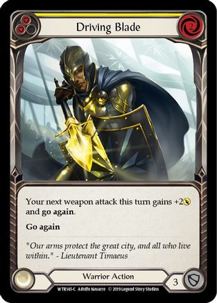 Driving Blade (Yellow) (WTR145) Unlimited Edition Rainbow Foil - Welcome to Rathe
