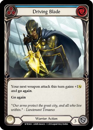 Driving Blade (Blue) (WTR146) Unlimited Edition Rainbow Foil - Welcome to Rathe