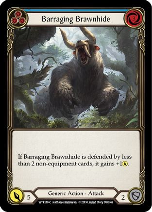 Barraging Brawnhide (Blue) (WTR178) 1st Edition - Welcome to Rathe