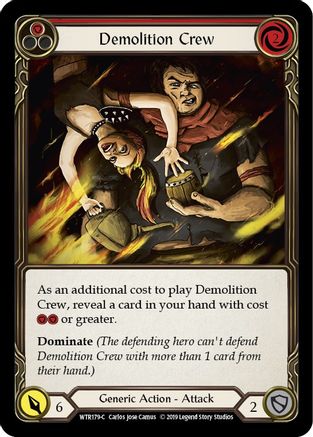 Demolition Crew (Red) (WTR179) Unlimited Edition Rainbow Foil - Welcome to Rathe