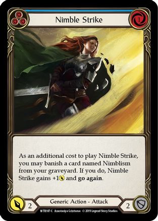 Nimble Strike (Blue) (WTR187) (1st Edition) Rainbow Foil - Welcome to Rathe