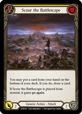 Scour the Battlescape (Yellow) (WTR195) 1st Edition Rainbow Foil - Welcome to Rathe