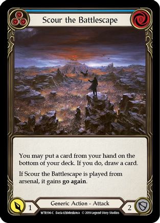 Scour the Battlescape (Blue) (WTR196) 1st Edition Rainbow Foil - Welcome to Rathe