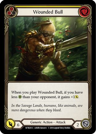 Wounded Bull (Yellow) Unlimited Edition Rainbow Foil (WTR201) - Welcome to Rathe | Silver Goblin