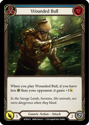 Wounded Bull (Blue) (WTR202) (1st Edition) Rainbow Foil - Welcome to Rathe