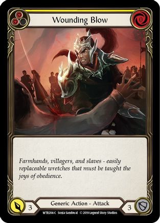 Wounding Blow (Yellow) (WTR204) Unlimited Edition Rainbow Foil - Welcome to Rathe