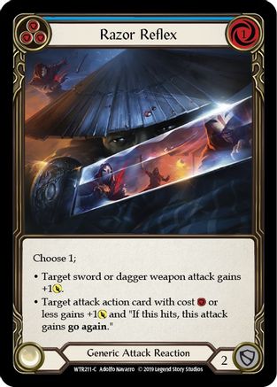 Razor Reflex (Blue) (WTR211) 1st Edition Rainbow Foil - Welcome to Rathe