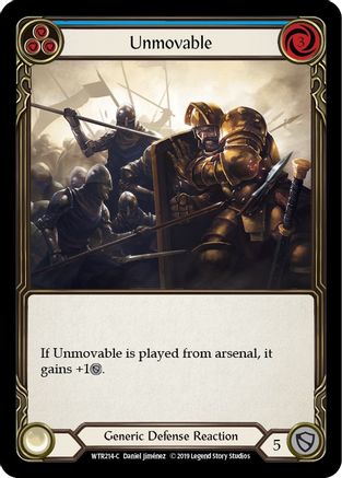 Unmovable (Blue) (WTR214) 1st Edition Rainbow Foil - Welcome to Rathe