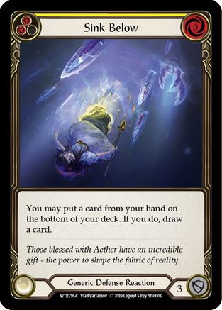 Sink Below (Yellow) Unlimited Edition Rainbow Foil (WTR216) - Welcome to Rathe | Silver Goblin