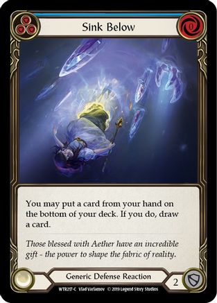 Sink Below (Blue) (WTR217) 1st Edition Rainbow Foil - Welcome to Rathe