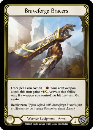 Braveforge Bracers (Golden) - FAB006 (FAB006) - Flesh and Blood: Promo Cards | Silver Goblin