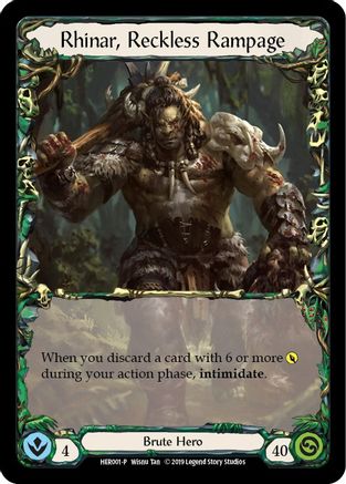 Rhinar, Reckless Rampage - HER001 (HER001) 1st Edition Cold Foil - Flesh and Blood: Promo Cards