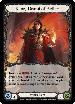 Kano, Dracai of Aether (Rainbow) - HER020 (HER020) 1st Edition Rainbow Foil - Flesh and Blood: Promo Cards