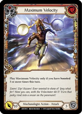 Maximum Velocity Unlimited Edition Rainbow Foil (ARC008) - Arcane Rising | Silver Goblin