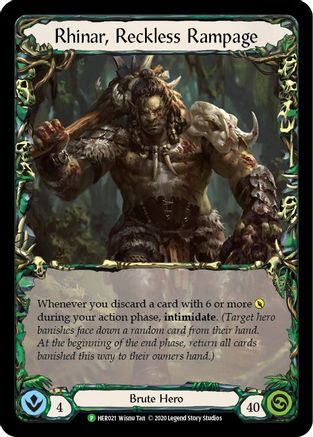 Rhinar, Reckless Rampage (Rainbow) (HER021) (1st Edition) Rainbow Foil - FaB Promos