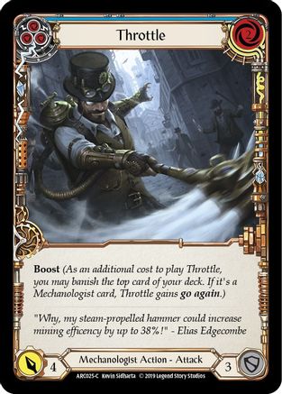 Throttle (Blue) (ARC025) (Unlimited Edition) Rainbow Foil - Arcane Rising