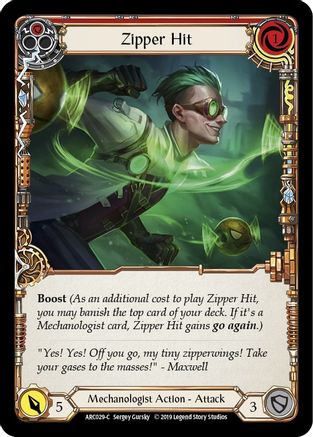 Zipper Hit (Red) (ARC029) (1st Edition) Rainbow Foil - Arcane Rising